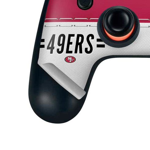 NFL San Francisco 49ers White Striped Google Stadia Controller Skin