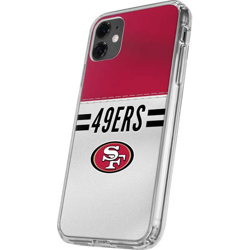 NFL San Francisco 49ers White Striped iPhone 11 Clear Case