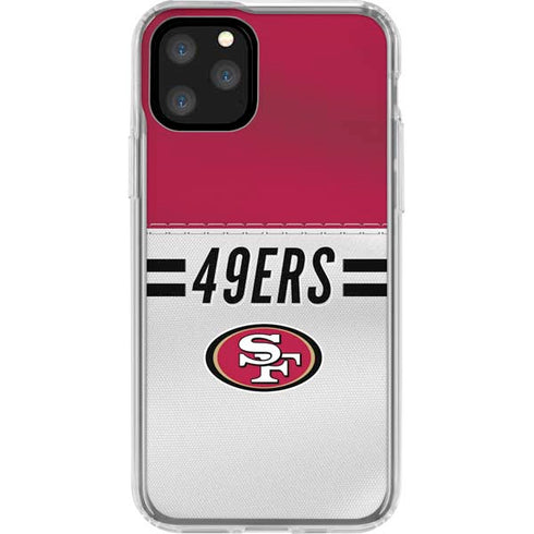 NFL San Francisco 49ers White Striped iPhone 11 Pro Clear Case
