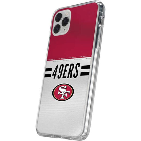 NFL San Francisco 49ers White Striped iPhone 11 Pro Clear Case