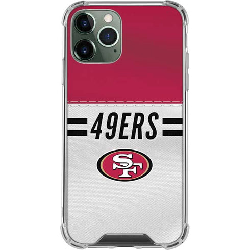 NFL San Francisco 49ers White Striped iPhone 11 Pro Max Clear Case
