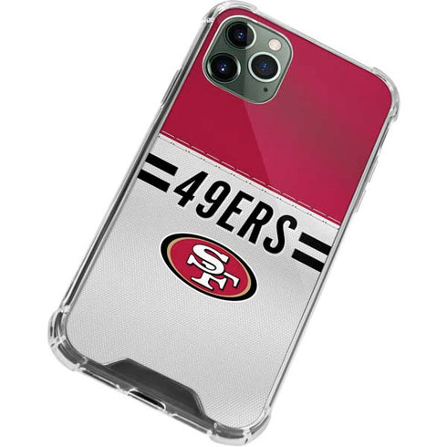 NFL San Francisco 49ers White Striped iPhone 11 Pro Max Clear Case