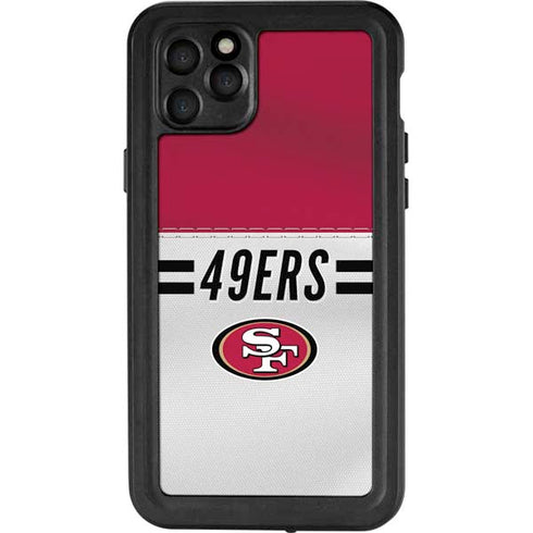 NFL San Francisco 49ers White Striped iPhone 11 Pro Max Waterproof Case