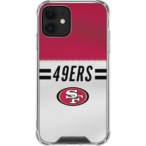 NFL San Francisco 49ers White Striped iPhone 12 Clear Case