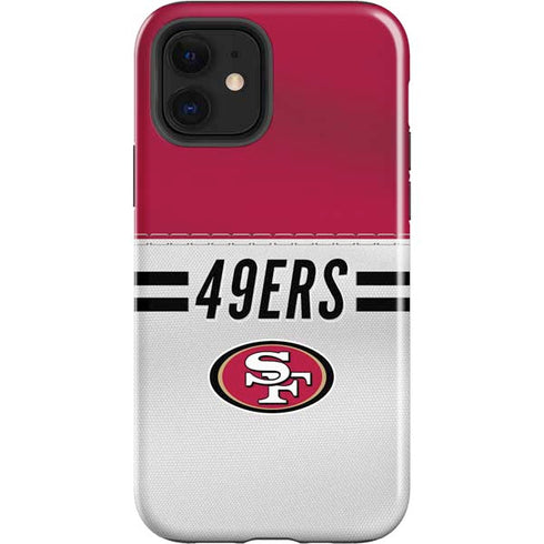 NFL San Francisco 49ers White Striped iPhone 12 Impact Case