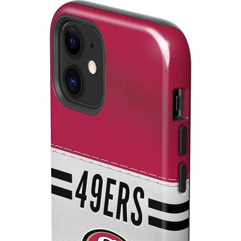 NFL San Francisco 49ers White Striped iPhone 12 Impact Case