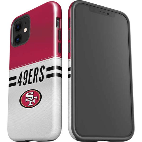 NFL San Francisco 49ers White Striped iPhone 12 Impact Case