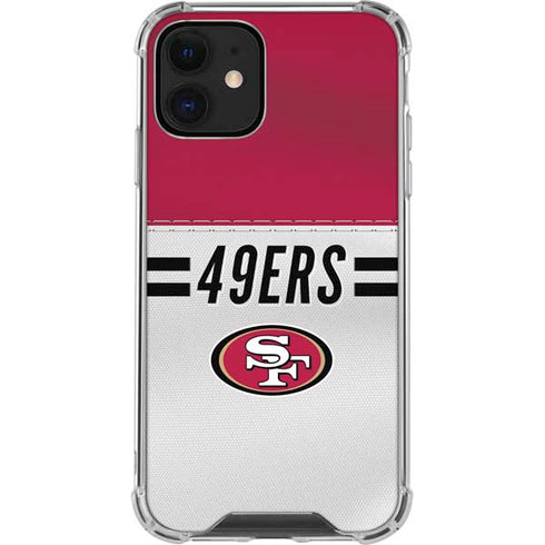 NFL San Francisco 49ers White Striped iPhone 12 Mini Clear Case