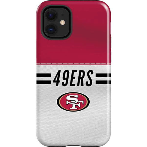 NFL San Francisco 49ers White Striped iPhone 12 Mini Impact Case