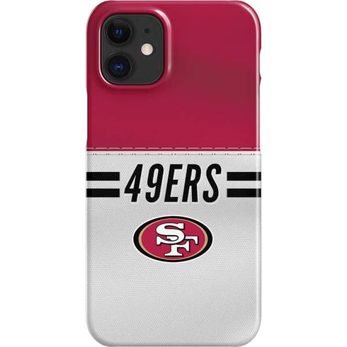 NFL San Francisco 49ers White Striped iPhone 12 Mini Lite Case