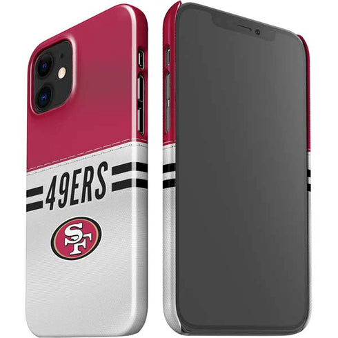 NFL San Francisco 49ers White Striped iPhone 12 Mini Lite Case