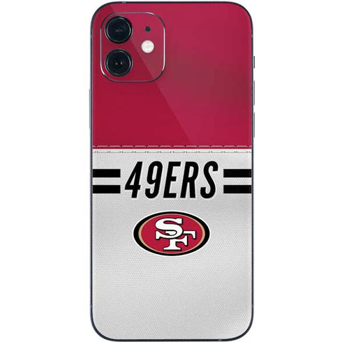 NFL San Francisco 49ers White Striped iPhone 12 Mini Skin