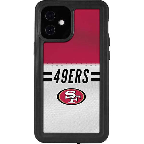 NFL San Francisco 49ers White Striped iPhone 12 Mini Waterproof Case