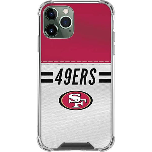 NFL San Francisco 49ers White Striped iPhone 12 Pro Clear Case