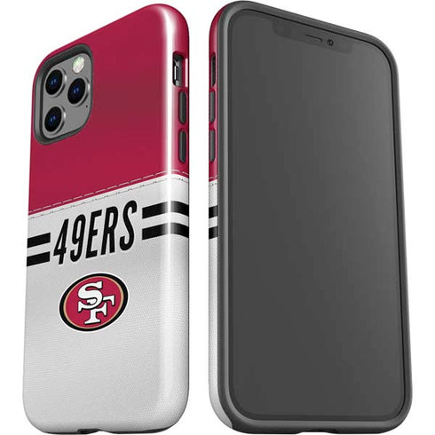 NFL San Francisco 49ers White Striped iPhone 12 Pro Impact Case