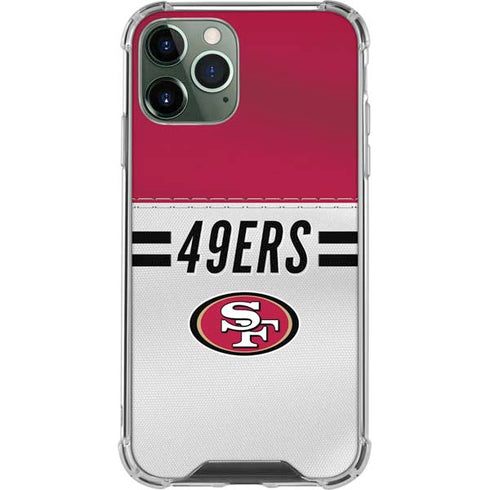 NFL San Francisco 49ers White Striped iPhone 12 Pro Max Clear Case
