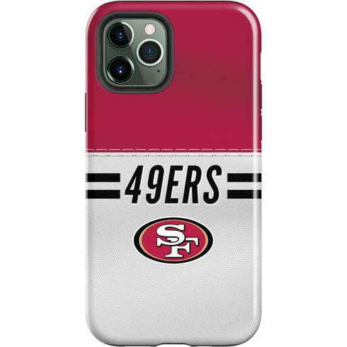 NFL San Francisco 49ers White Striped iPhone 12 Pro Max Impact Case