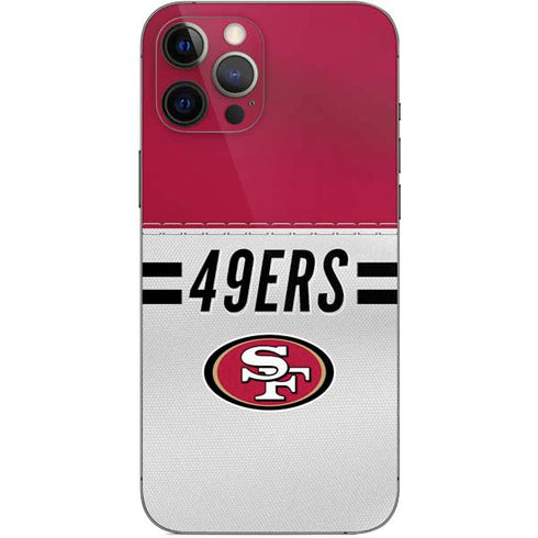 NFL San Francisco 49ers White Striped iPhone 12 Pro Max Skin