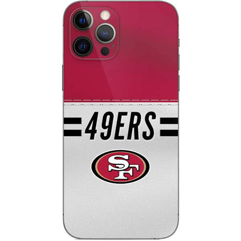 NFL San Francisco 49ers White Striped iPhone 12 Pro Skin