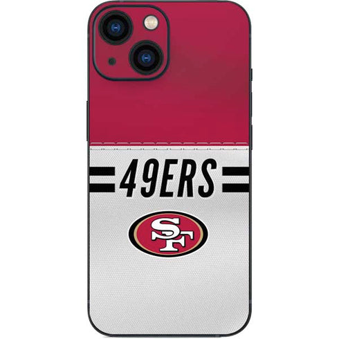 NFL San Francisco 49ers White Striped iPhone 13 Mini Skin