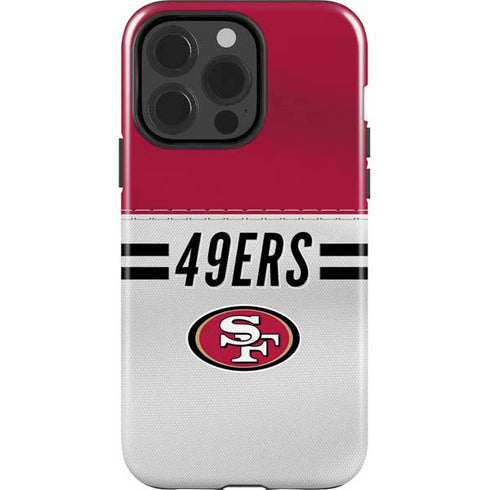 NFL San Francisco 49ers White Striped iPhone 13 Pro Impact Case