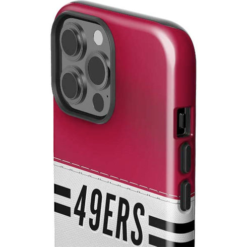 NFL San Francisco 49ers White Striped iPhone 13 Pro Max Impact Case