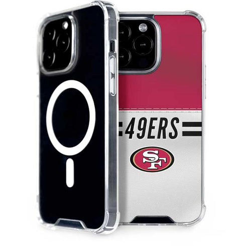NFL San Francisco 49ers White Striped iPhone 13 Pro Max MagSafe Case