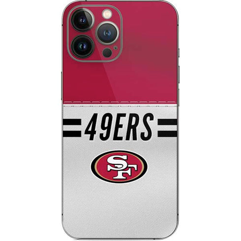 NFL San Francisco 49ers White Striped iPhone 13 Pro Max Skin