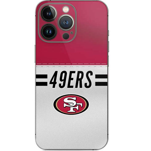 NFL San Francisco 49ers White Striped iPhone 13 Pro Skin