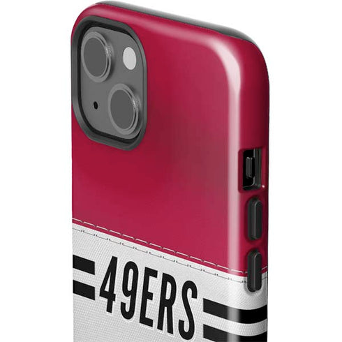 NFL San Francisco 49ers White Striped iPhone 15 Impact Case