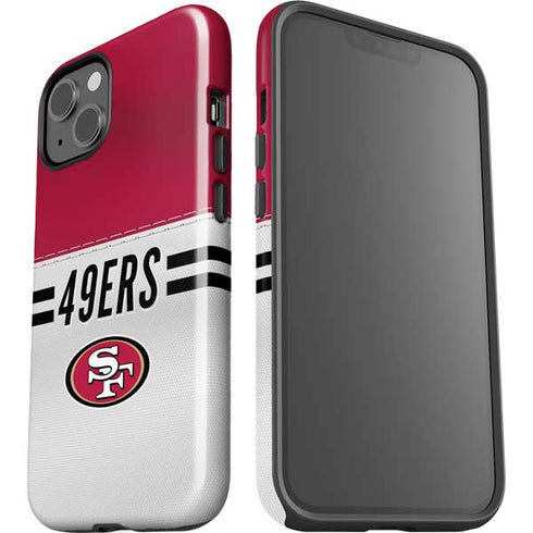 NFL San Francisco 49ers White Striped iPhone 15 Impact Case