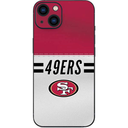 NFL San Francisco 49ers White Striped iPhone 15 Plus Skin