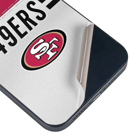 NFL San Francisco 49ers White Striped iPhone 14 Plus Skin