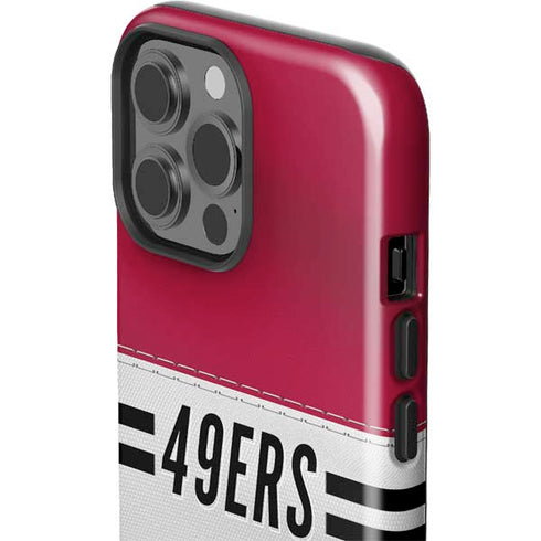 NFL San Francisco 49ers White Striped iPhone 15 Pro Max Impact Case