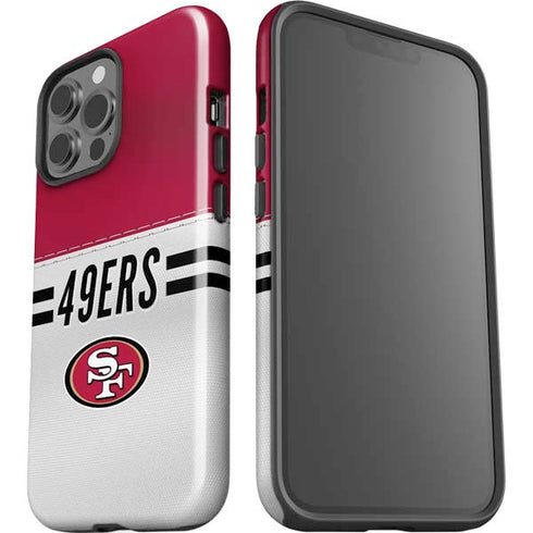 NFL San Francisco 49ers White Striped iPhone 15 Pro Max Impact Case