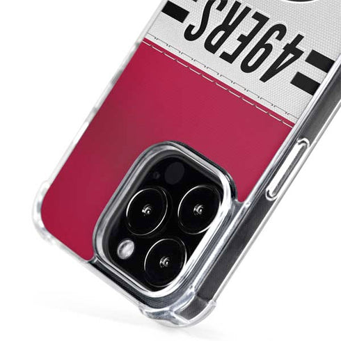 NFL San Francisco 49ers White Striped iPhone 15 Pro Max MagSafe Case