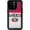 NFL San Francisco 49ers White Striped iPhone 14 Pro Waterproof Case