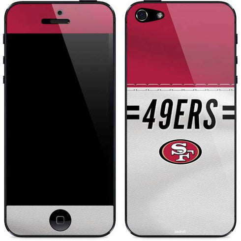 NFL San Francisco 49ers White Striped iPhone 5/5s/5SE Skin