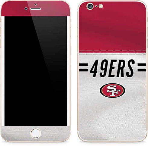 NFL San Francisco 49ers White Striped iPhone 6/6s Plus Skin
