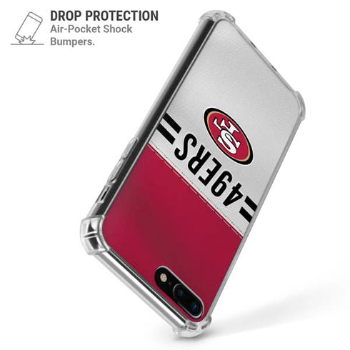NFL San Francisco 49ers White Striped iPhone 7/8 Plus Clear Case