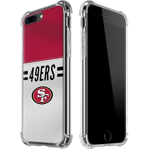 NFL San Francisco 49ers White Striped iPhone 7/8 Plus Clear Case