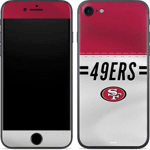 NFL San Francisco 49ers White Striped iPhone SE (2nd & 3rd Gen) Skin