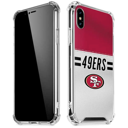 NFL San Francisco 49ers White Striped iPhone X/XS Clear Case