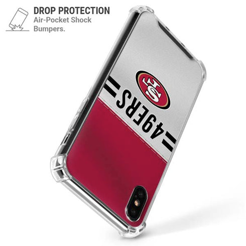 NFL San Francisco 49ers White Striped iPhone X/XS Clear Case