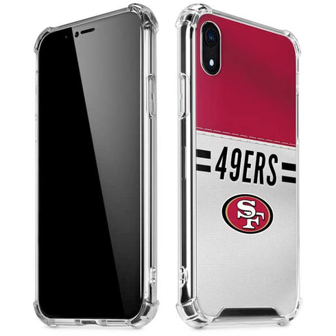 NFL San Francisco 49ers White Striped iPhone XR Clear Case