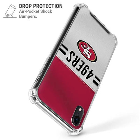 NFL San Francisco 49ers White Striped iPhone XR Clear Case