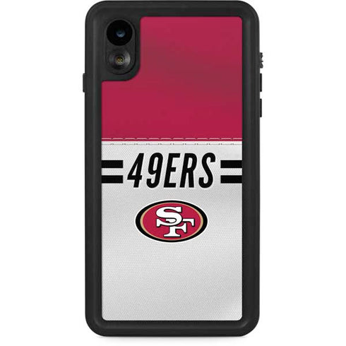 NFL San Francisco 49ers White Striped iPhone XR Waterproof Case