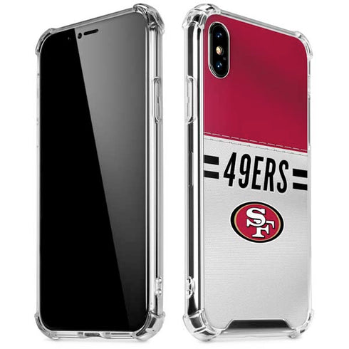 NFL San Francisco 49ers White Striped iPhone XS Max Clear Case