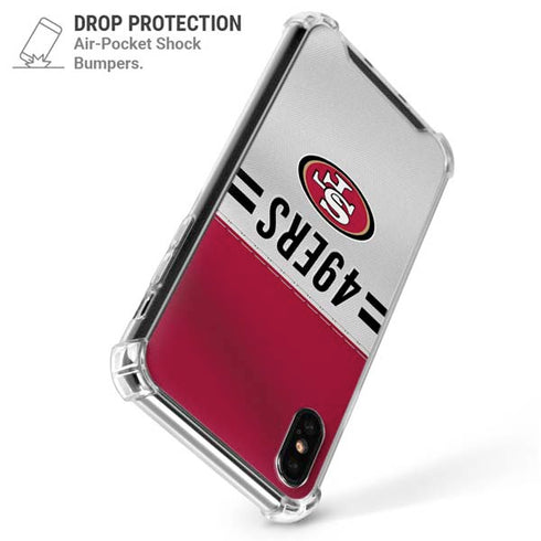 NFL San Francisco 49ers White Striped iPhone XS Max Clear Case