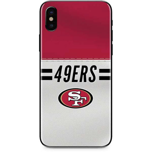 NFL San Francisco 49ers White Striped iPhone XS Skin